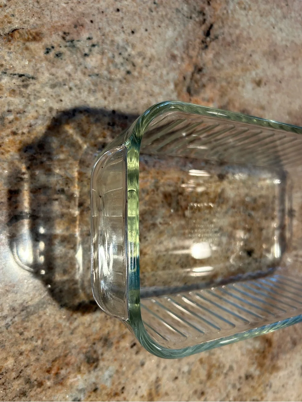 Pyrex #213-S(Sculptured Line) Ribbed Glass  Loaf Pan 8.5”x4.5”x2.5” 1 1/2 Qt